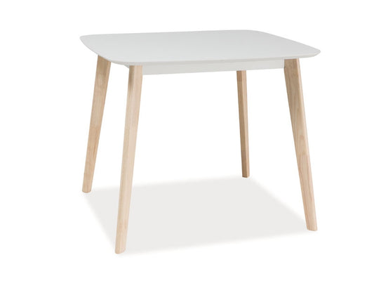 Kitchen Table West Agadir | size: Length: 80cm, Width: 90cm, Height: 75cm | color: White/Oak | image: 1 | variant: 1007672