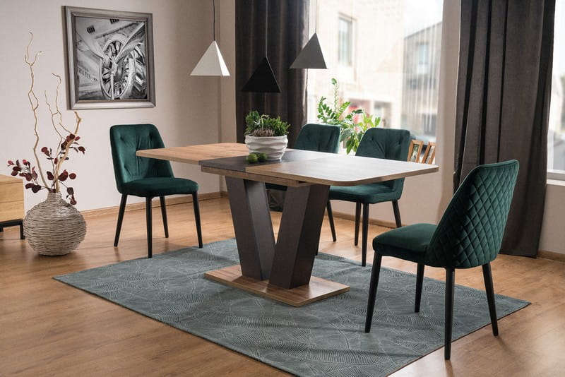 Kitchen Table West Austin | size: Length: 80cm, Width: 176cm, Height: 76cm | color: Brown/Oak | image: 3 | variant: 1007923