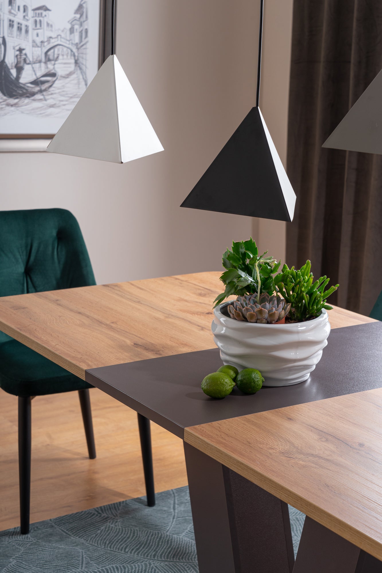 Kitchen Table West Austin | size: Length: 80cm, Width: 176cm, Height: 76cm | color: Brown/Oak | image: 5 | variant: 1007923