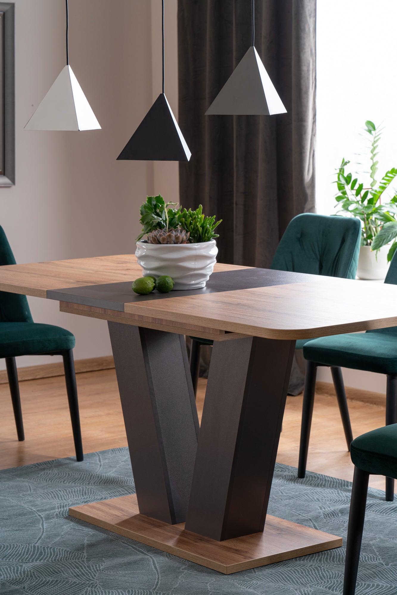 Kitchen Table West Austin | size: Length: 80cm, Width: 176cm, Height: 76cm | color: Brown/Oak | image: 6 | variant: 1007923