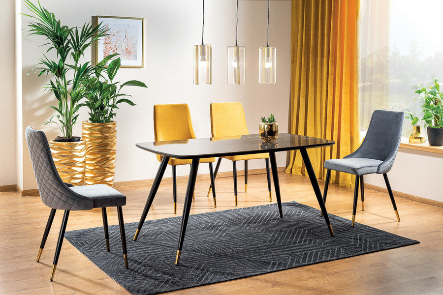 Kitchen Table West Brindisi | size: Length: 80cm, Width: 140cm, Height: 76cm | color: Black | image: 2 | variant: 1007816