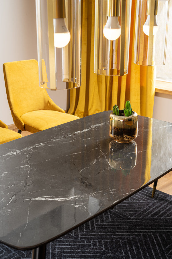Kitchen Table West Brindisi | size: Length: 80cm, Width: 140cm, Height: 76cm | color: Black | image: 3 | variant: 1007816