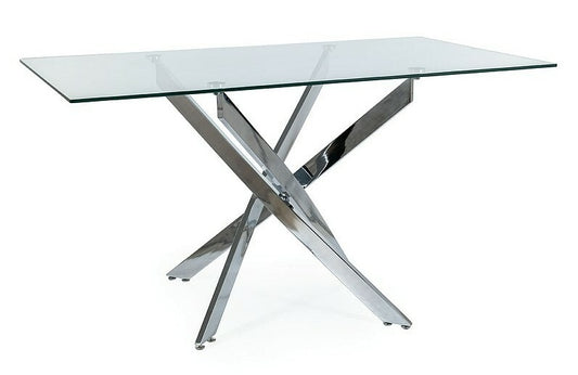 Kitchen Table West Cleveland | size: Length: 80cm, Width: 140cm, Height: 75cm | color: Transparent | image: 0 | variant: 1007949