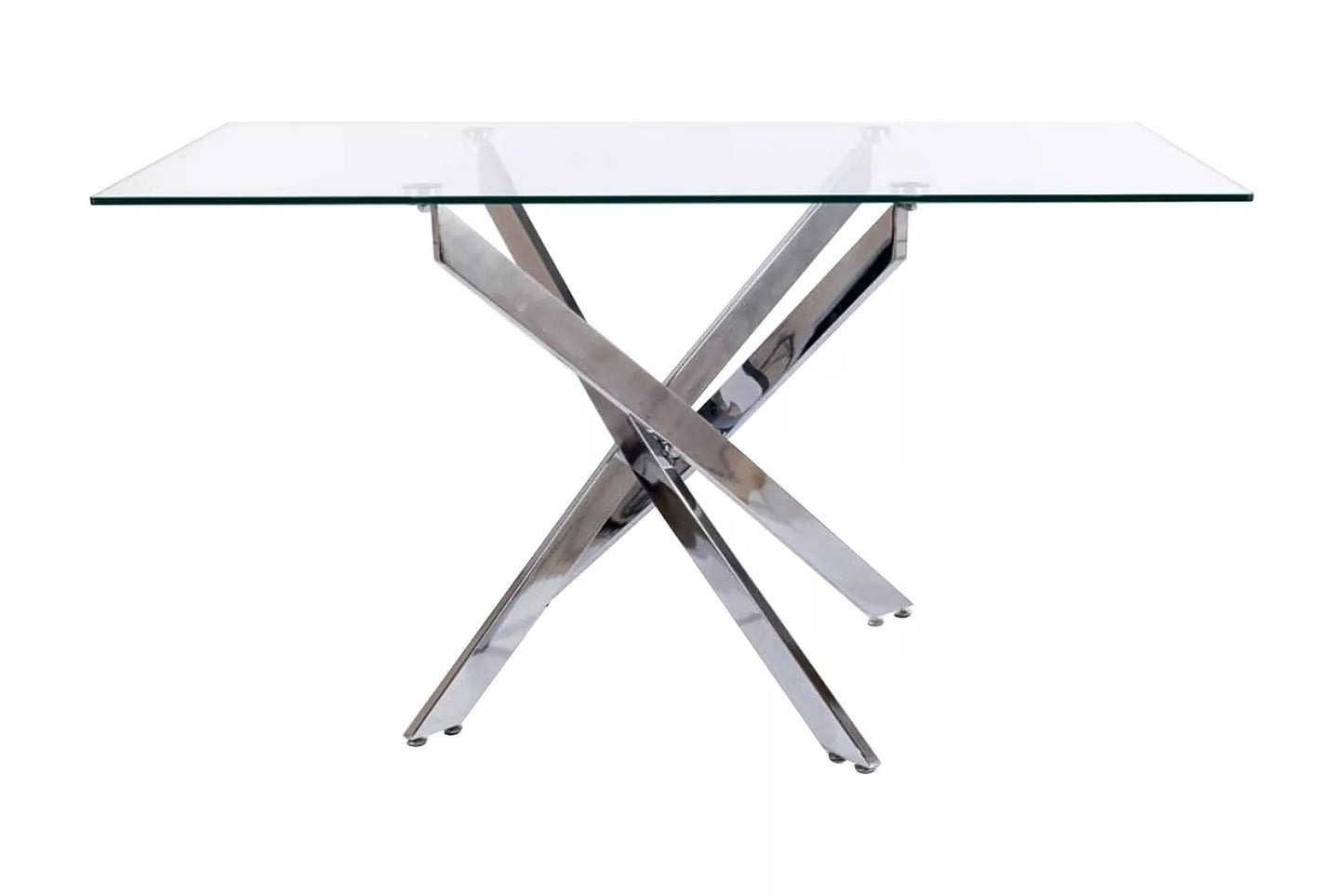 Kitchen Table West Cleveland | size: Length: 80cm, Width: 140cm, Height: 75cm | color: Transparent | image: 1 | variant: 1007949