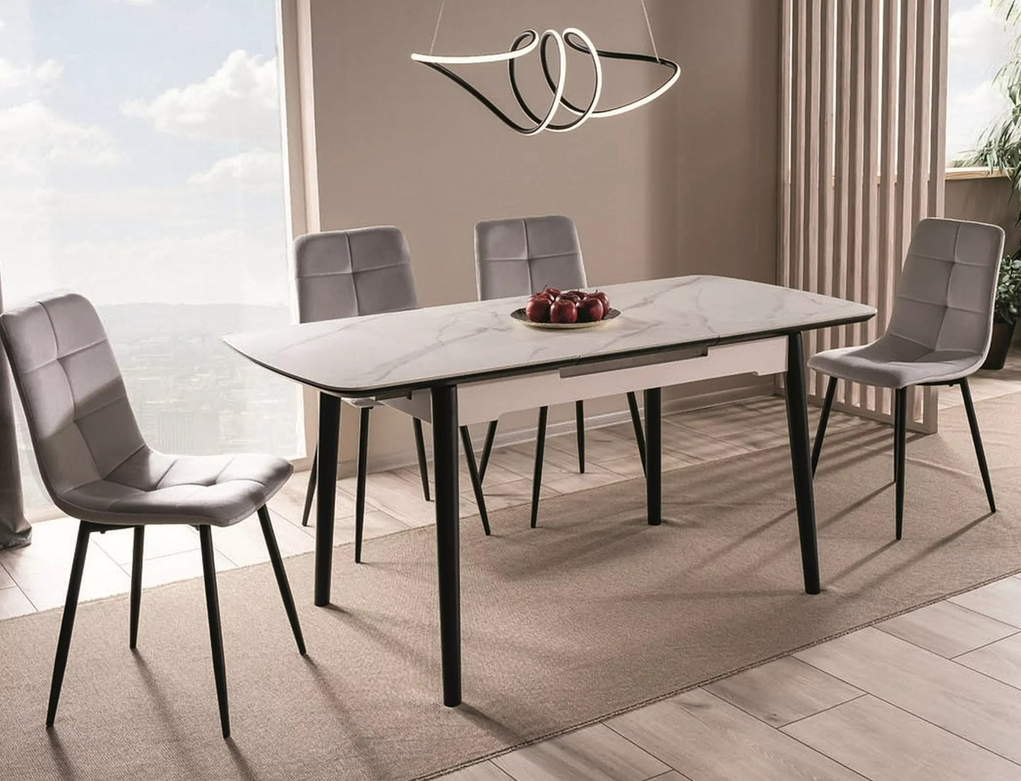Kitchen Table West Cologne | size: Length: 80cm, Width: 160cm, Height: 76cm | color: White | image: 4 | variant: 1007953