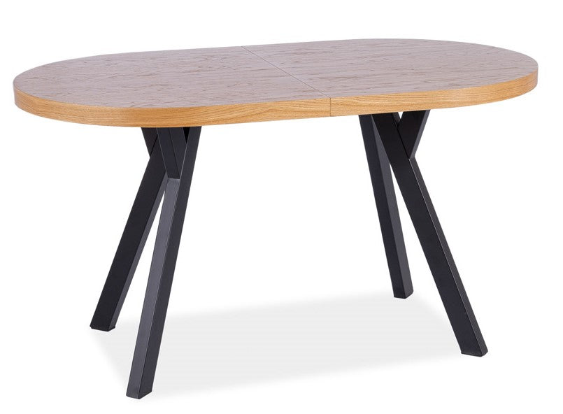 Kitchen Table West Crotone | size: Length: 80cm, Width: 272cm, Height: 76cm | color: Black/Oak | image: 1 | variant: 1007898