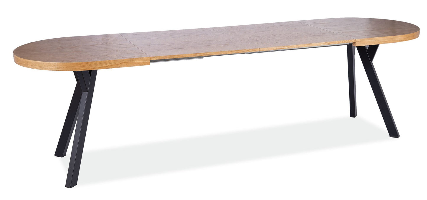 Kitchen Table West Crotone | size: Length: 80cm, Width: 272cm, Height: 76cm | color: Black/Oak | image: 2 | variant: 1007898