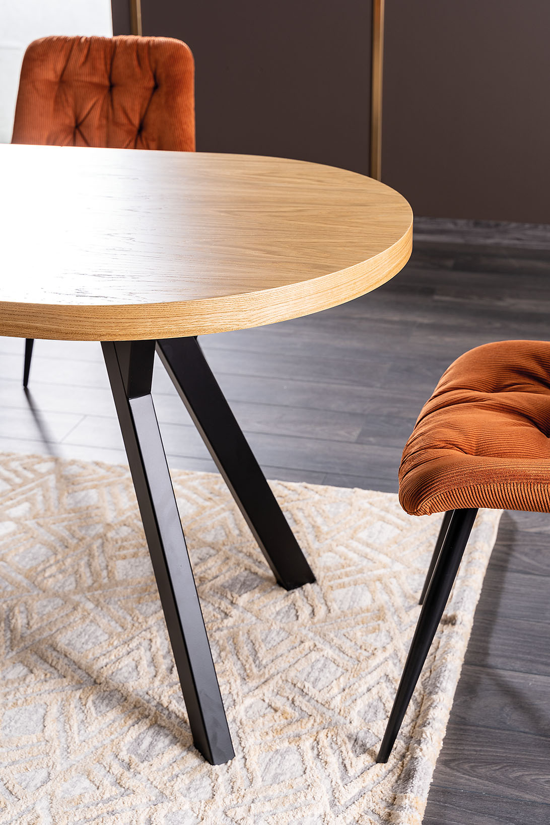 Kitchen Table West Crotone | size: Length: 80cm, Width: 272cm, Height: 76cm | color: Black/Oak | image: 4 | variant: 1007898