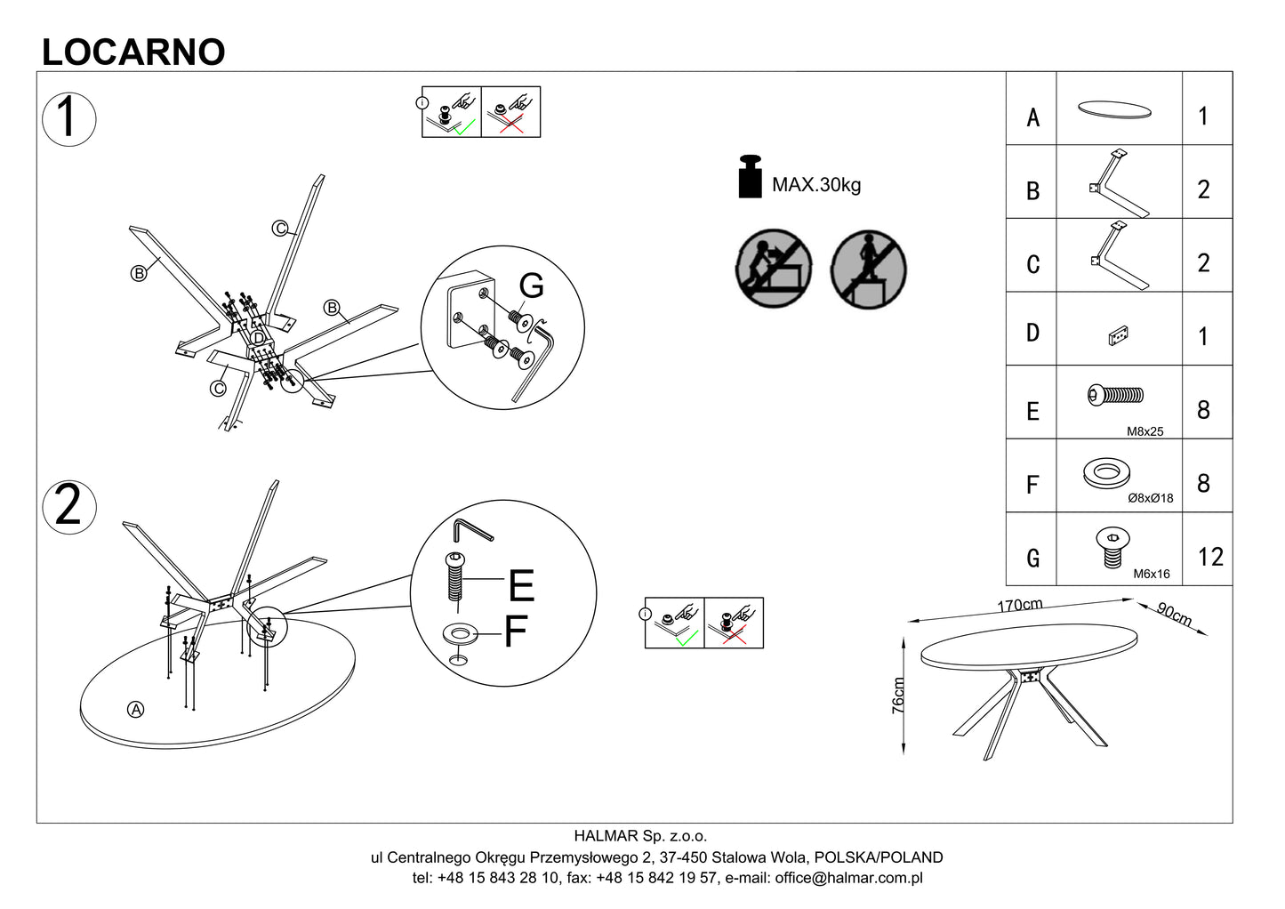 Kitchen Table West Croydon | size: Length: 90cm, Width: 170cm, Height: 75cm | color: Black/Walnut | image: 10 | variant: 1007265
