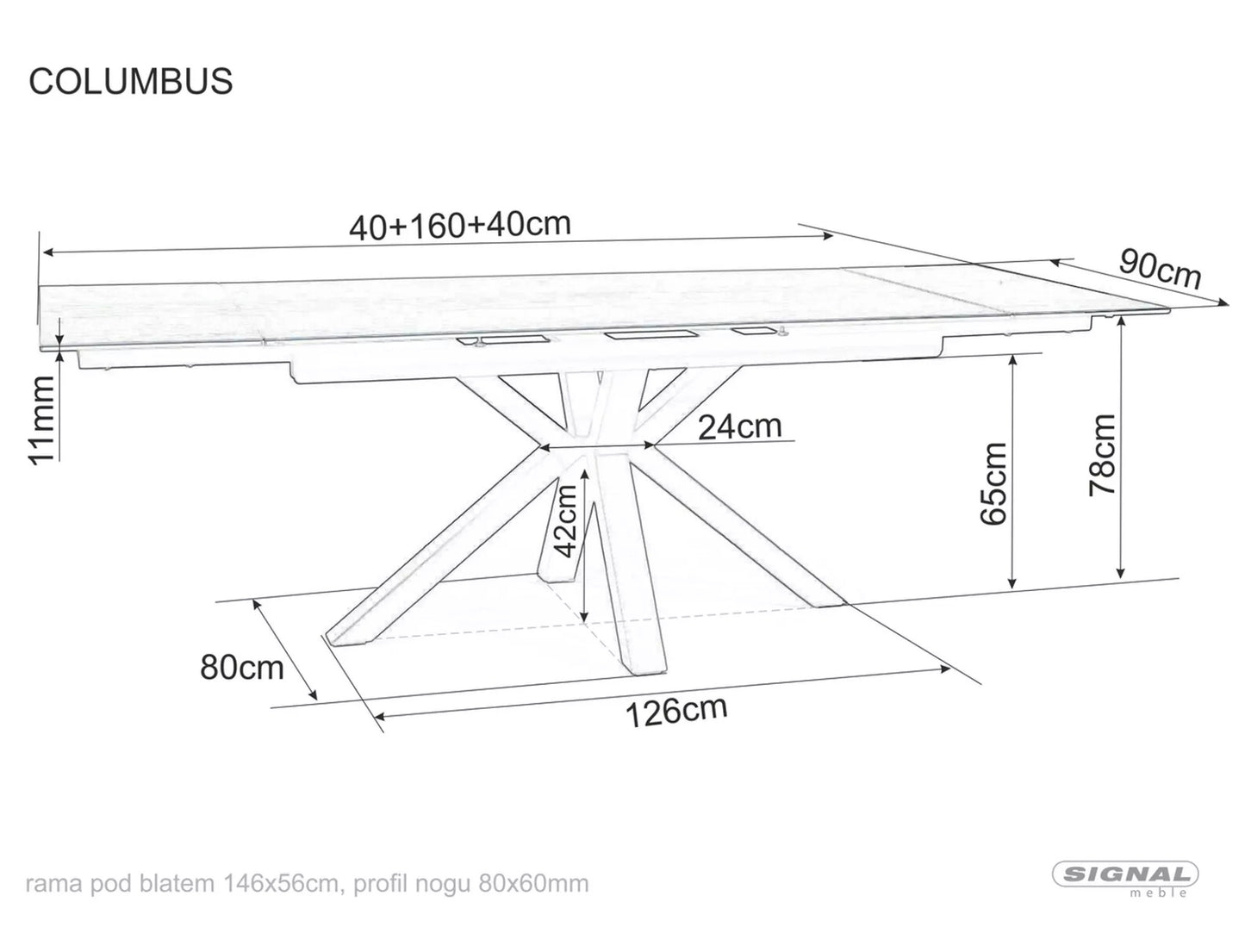 Kitchen Table West Dakar | size: Length: 90cm, Width: 240cm, Height: 76cm | color: White | image: 5 | variant: 1007959