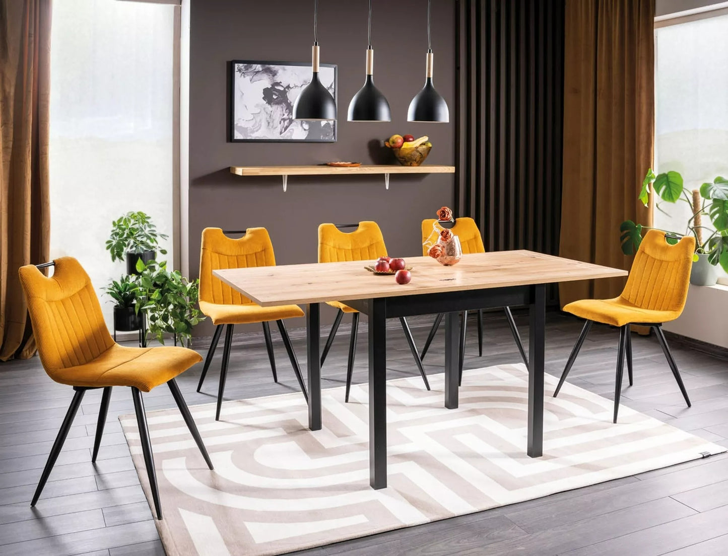 Kitchen Table West Detroit | size: Length: 80cm, Width: 160cm, Height: 78cm, Diameter: 80cm | color: Oak | image: 3 | variant: 1007966