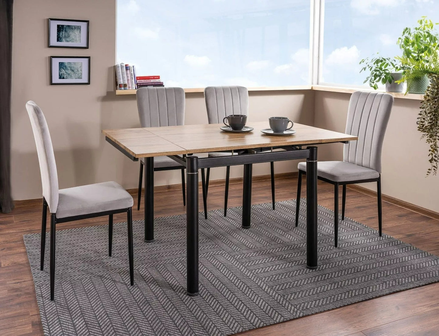 Kitchen Table West Durban | size: Length: 80cm, Width: 131cm, Height: 75cm, Diameter: 80cm | color: Oak | image: 2 | variant: 1007969