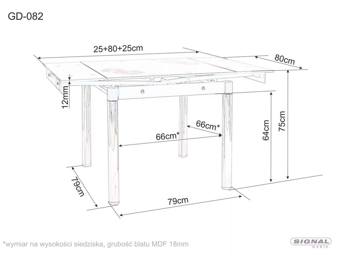 Kitchen Table West Durban | size: Length: 80cm, Width: 131cm, Height: 75cm, Diameter: 80cm | color: Oak | image: 4 | variant: 1007969