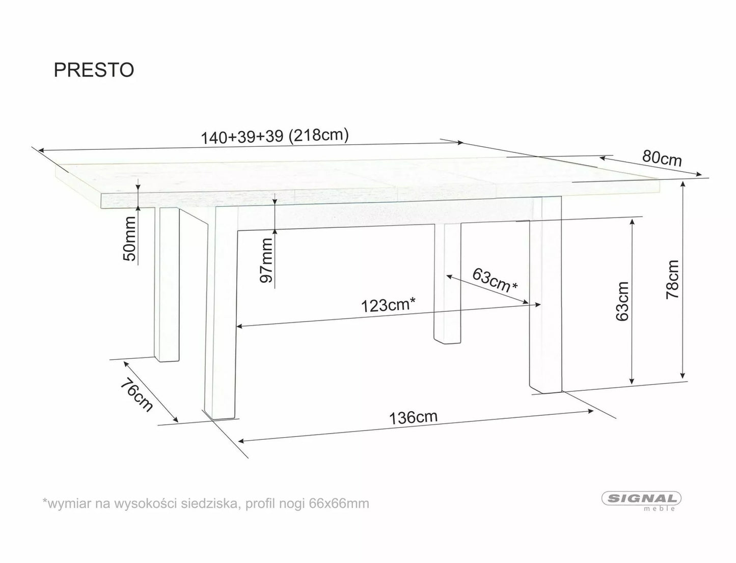Kitchen Table West Frankfurt | size: Length: 80cm, Width: 218cm, Height: 78cm | color: Oak | image: 5 | variant: 1007975