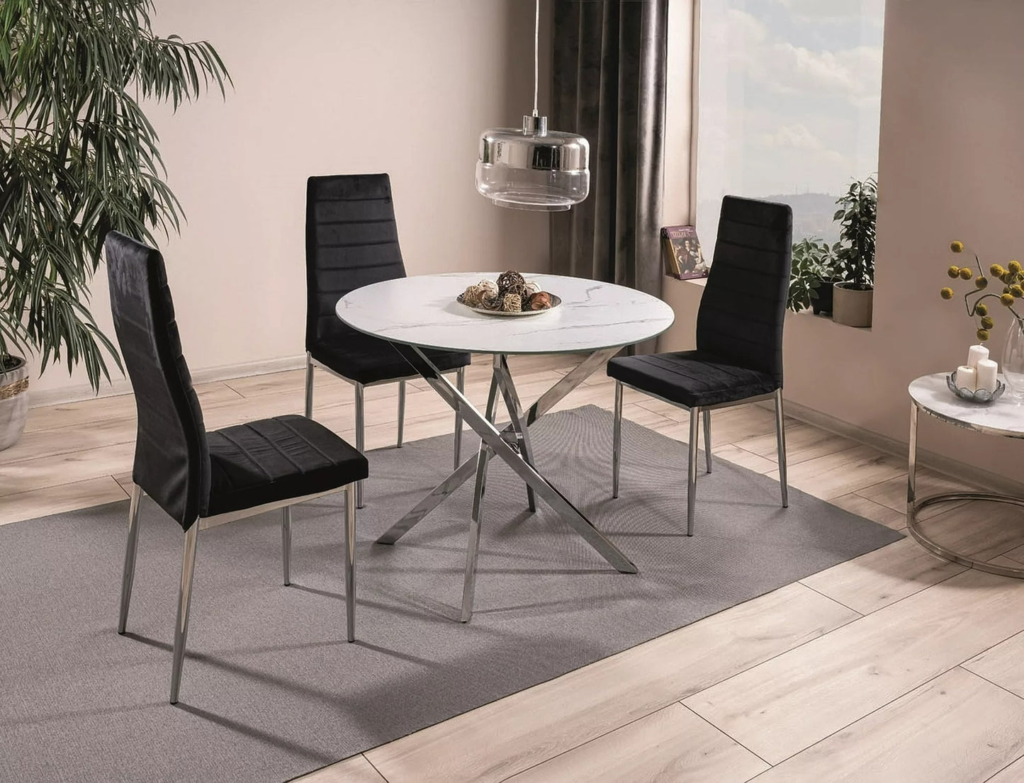 Kitchen Table West Gijon | size: Length: 90cm, Width: 90cm, Height: 71cm, Diameter: 90cm | color: White | image: 1 | variant: 1007948