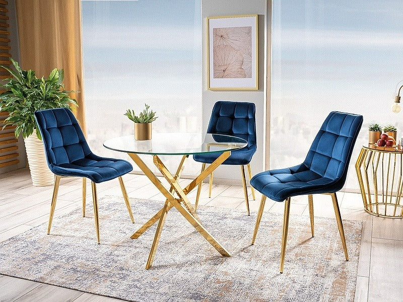 Kitchen Table West Gijon | size: Length: 90cm, Width: 90cm, Height: 75cm, Diameter: 90cm | color: Transparent | image: 1 | variant: 1007951
