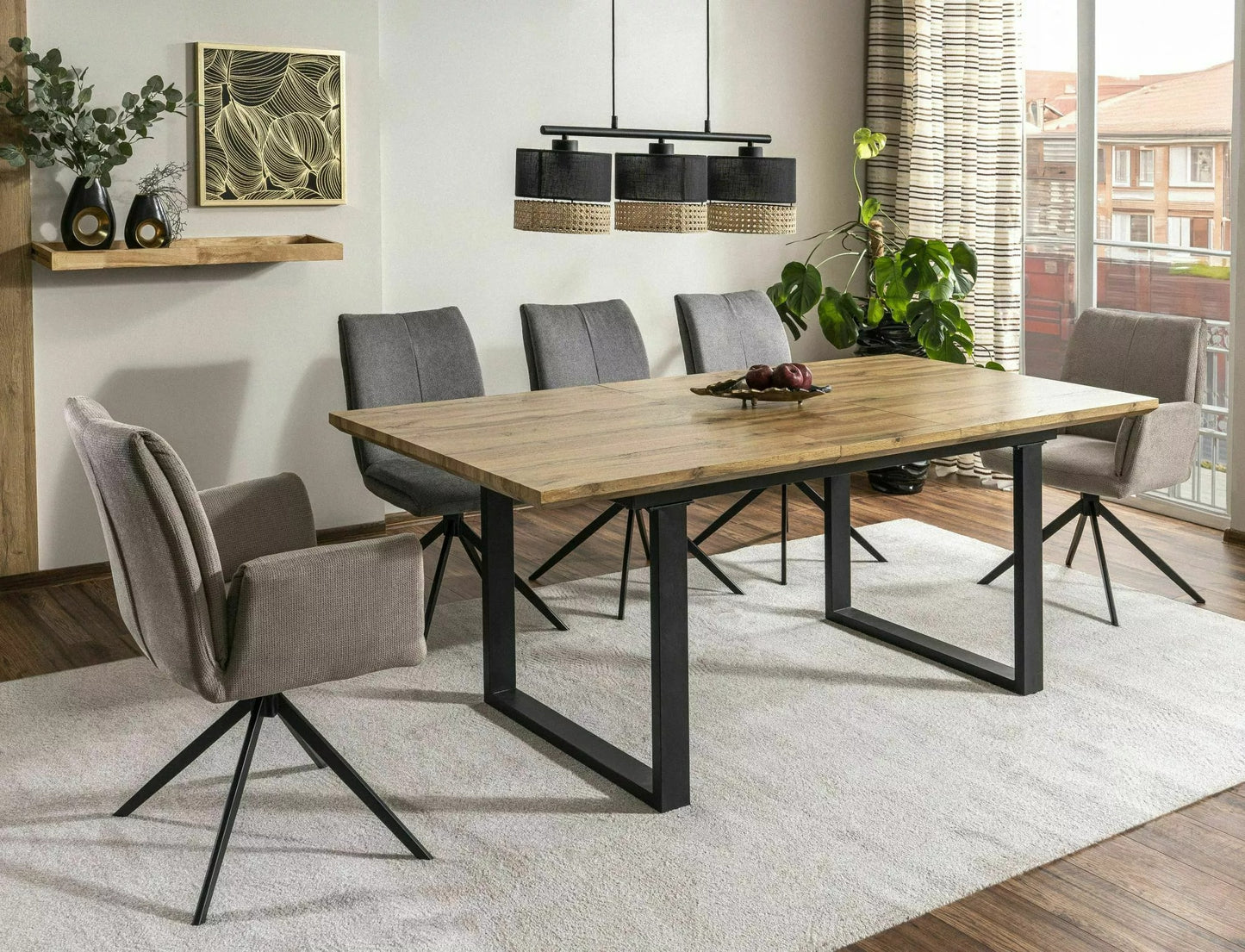 Kitchen Table West Hanoi | size: Length: 90cm, Width: 240cm, Height: 76cm | color: Oak | image: 5 | variant: 1007989