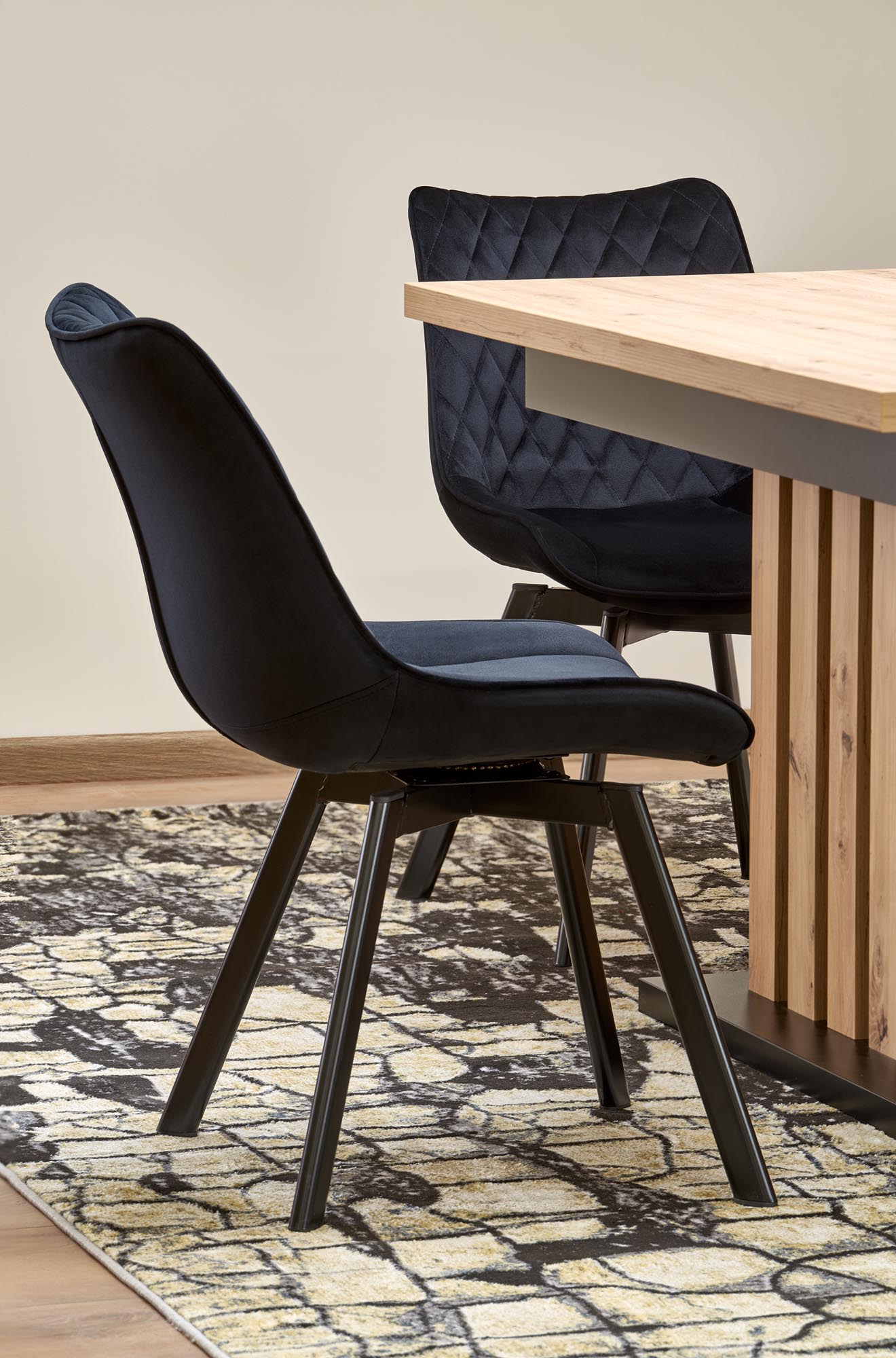 Kitchen Table West Llanidloes | size: Length: 80cm, Width: 210cm, Height: 76cm | color: Black/Oak | image: 4 | variant: 1007393