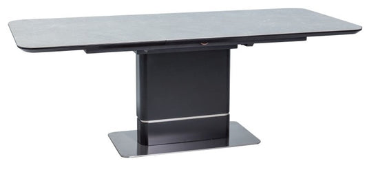 Kitchen Table West Madrid | size: Length: 90cm, Width: 210cm, Height: 76cm | color: Marble/Black/Grey | image: 1 | variant: 1007676