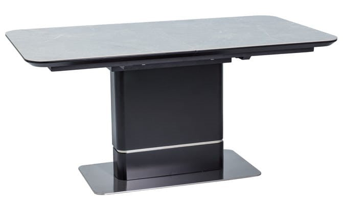 Kitchen Table West Madrid | size: Length: 90cm, Width: 210cm, Height: 76cm | color: Marble/Black/Grey | image: 2 | variant: 1007676