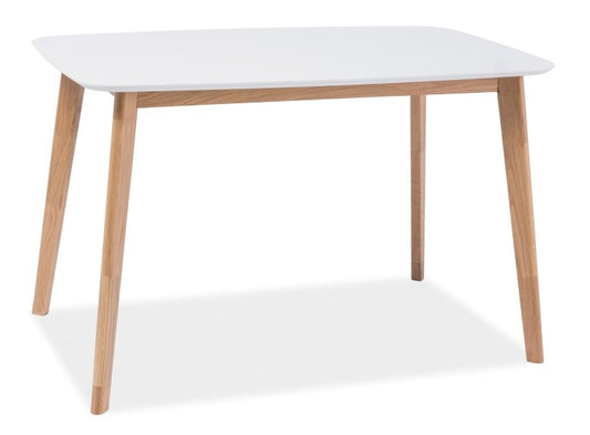 Kitchen Table West Malaga | size: Length: 75cm, Width: 120cm, Height: 75cm | color: White/Oak | image: 1 | variant: 1007682