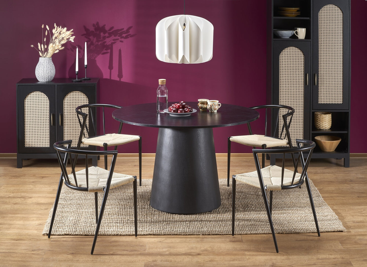 Kitchen Table West Pembroke | size: Length: 120cm, Width: 120cm, Height: 77cm, Diameter: 120cm | color: Black | image: 1 | variant: 1007401