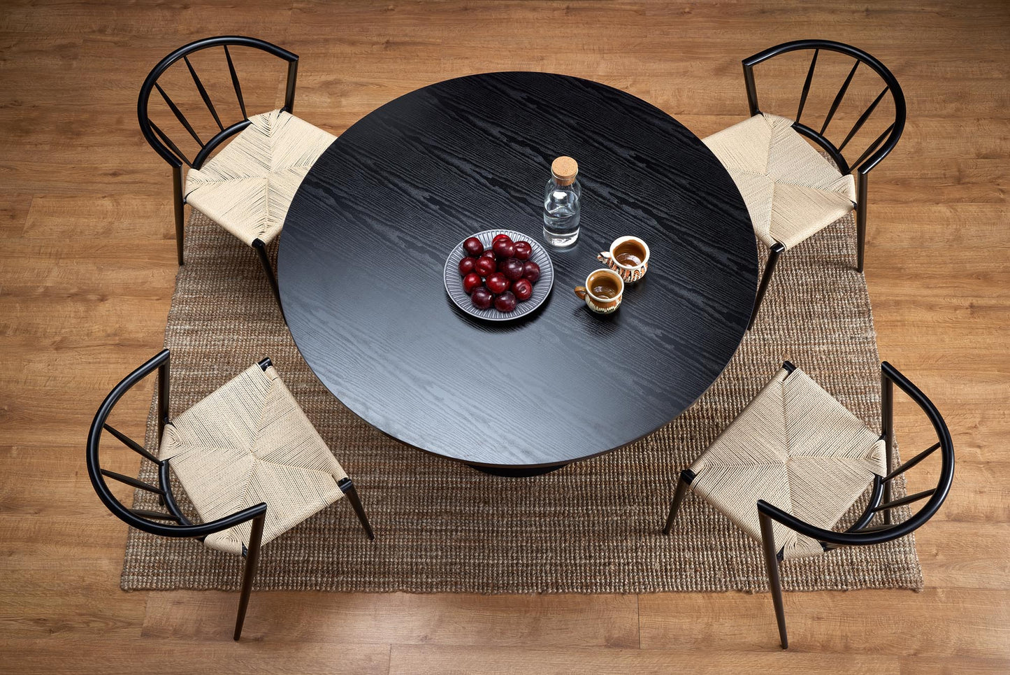 Kitchen Table West Pembroke | size: Length: 120cm, Width: 120cm, Height: 77cm, Diameter: 120cm | color: Black | image: 2 | variant: 1007401