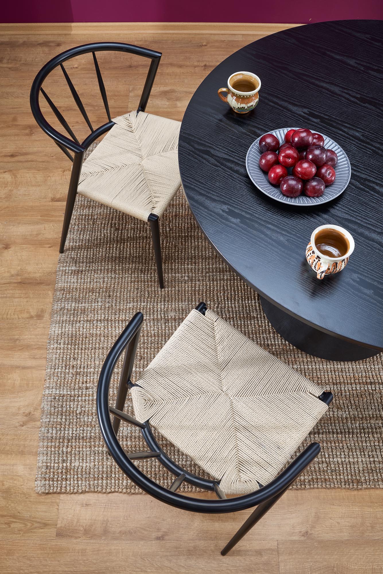 Kitchen Table West Pembroke | size: Length: 120cm, Width: 120cm, Height: 77cm, Diameter: 120cm | color: Black | image: 3 | variant: 1007401