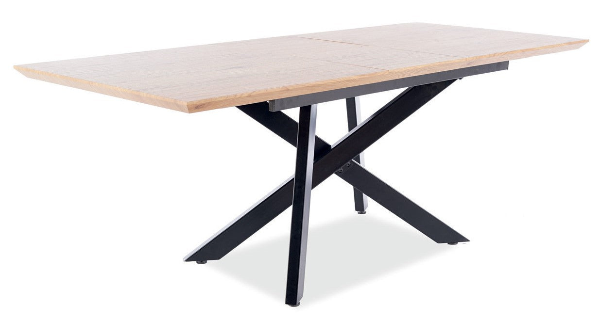 Kitchen Table West Ragusa | size: Length: 90cm, Width: 200cm, Height: 76cm | color: Black/Oak | image: 2 | variant: 1007814