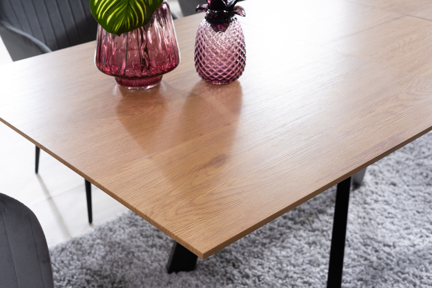 Kitchen Table West Ragusa | size: Length: 90cm, Width: 200cm, Height: 76cm | color: Black/Oak | image: 8 | variant: 1007814