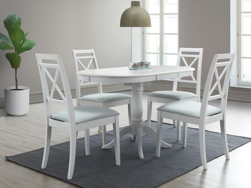 Kitchen Table West Seville | size: Length: 70cm, Width: 129cm, Height: 75cm | color: White | image: 2 | variant: 1007680