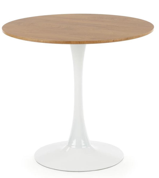 Kitchen Table West Sleaford | size: Length: 80cm, Width: 80cm, Height: 73cm, Diameter: 80cm | color: White/Brown | image: 1 | variant: 1007129