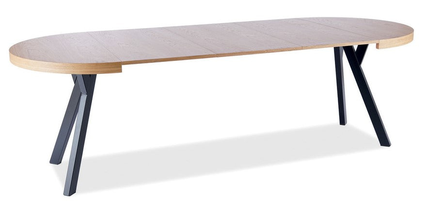 Kitchen Table West Taranto | size: Length: 100cm, Width: 250cm, Height: 76cm, Diameter: 100cm | color: Oak | image: 2 | variant: 1007818