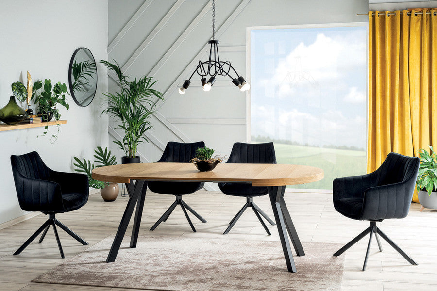 Kitchen Table West Taranto | size: Length: 100cm, Width: 250cm, Height: 76cm, Diameter: 100cm | color: Oak | image: 5 | variant: 1007818