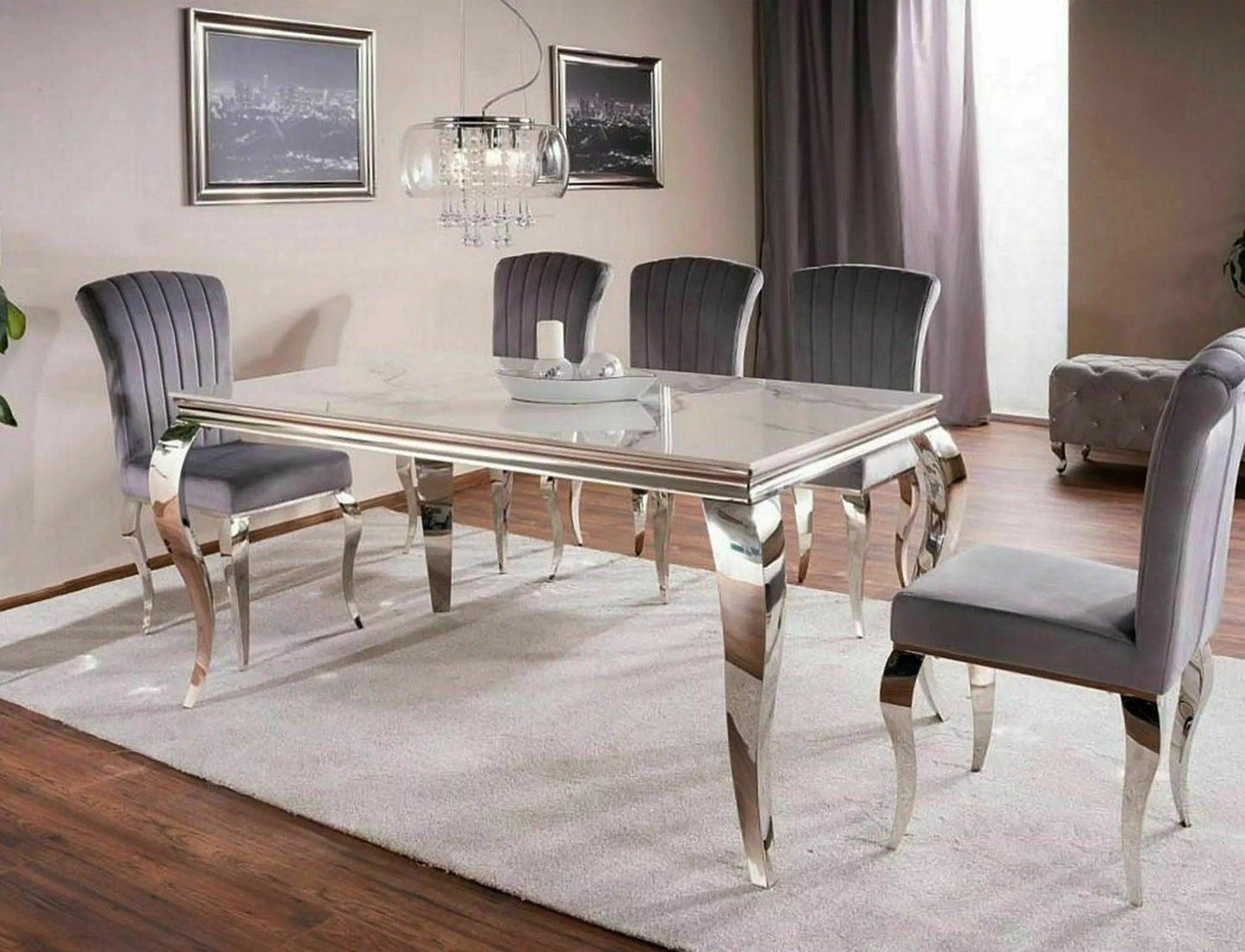 Kitchen Table West Teramo | size: Length: 90cm, Width: 180cm, Height: 75cm | color: White | image: 1 | variant: 1007977