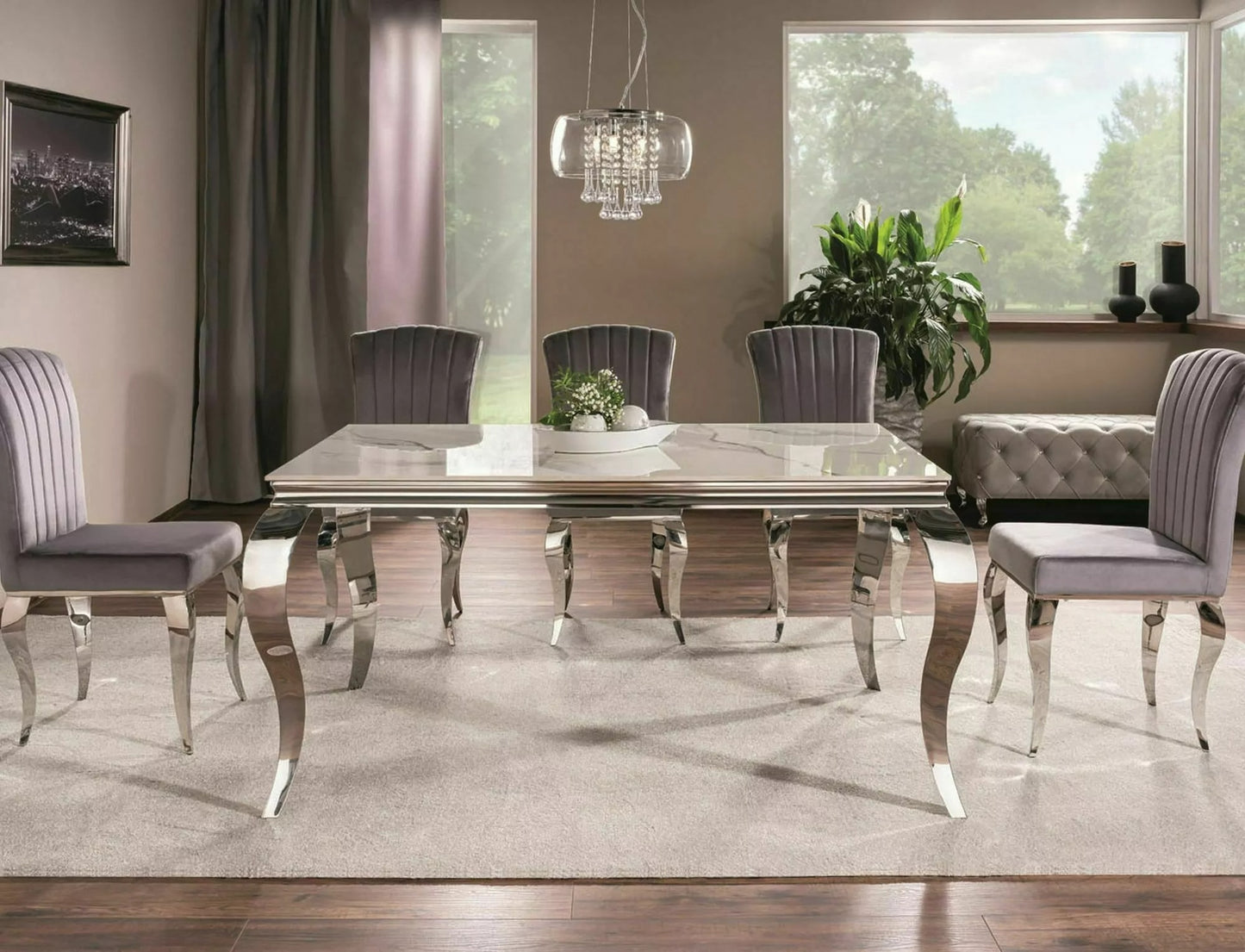 Kitchen Table West Teramo | size: Length: 90cm, Width: 180cm, Height: 75cm | color: White | image: 2 | variant: 1007977