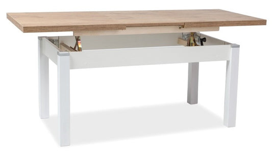 Kitchen Table West Tripoli | size: Length: 64cm, Width: 164cm, Height: 56cm | color: White/Oak | image: 1 | variant: 1007666