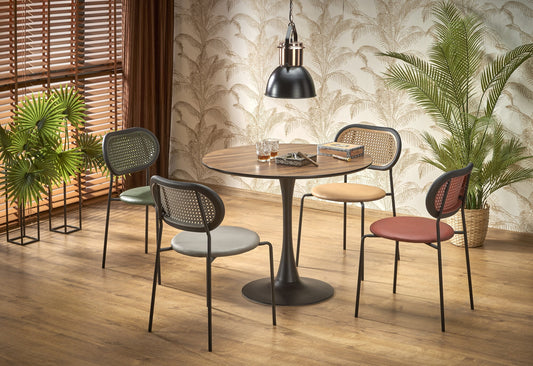 Kitchen Table West Usk | size: Length: 90cm, Width: 90cm, Height: 83cm, Diameter: 90cm | color: Black/Oak | image: 1 | variant: 1007409