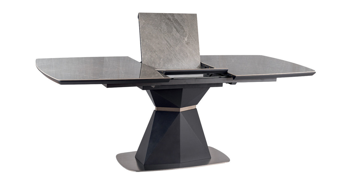 Kitchen Table West Zaragoza | size: Length: 90cm, Width: 210cm, Height: 76cm | color: Marble/Grey | image: 2 | variant: 1007685
