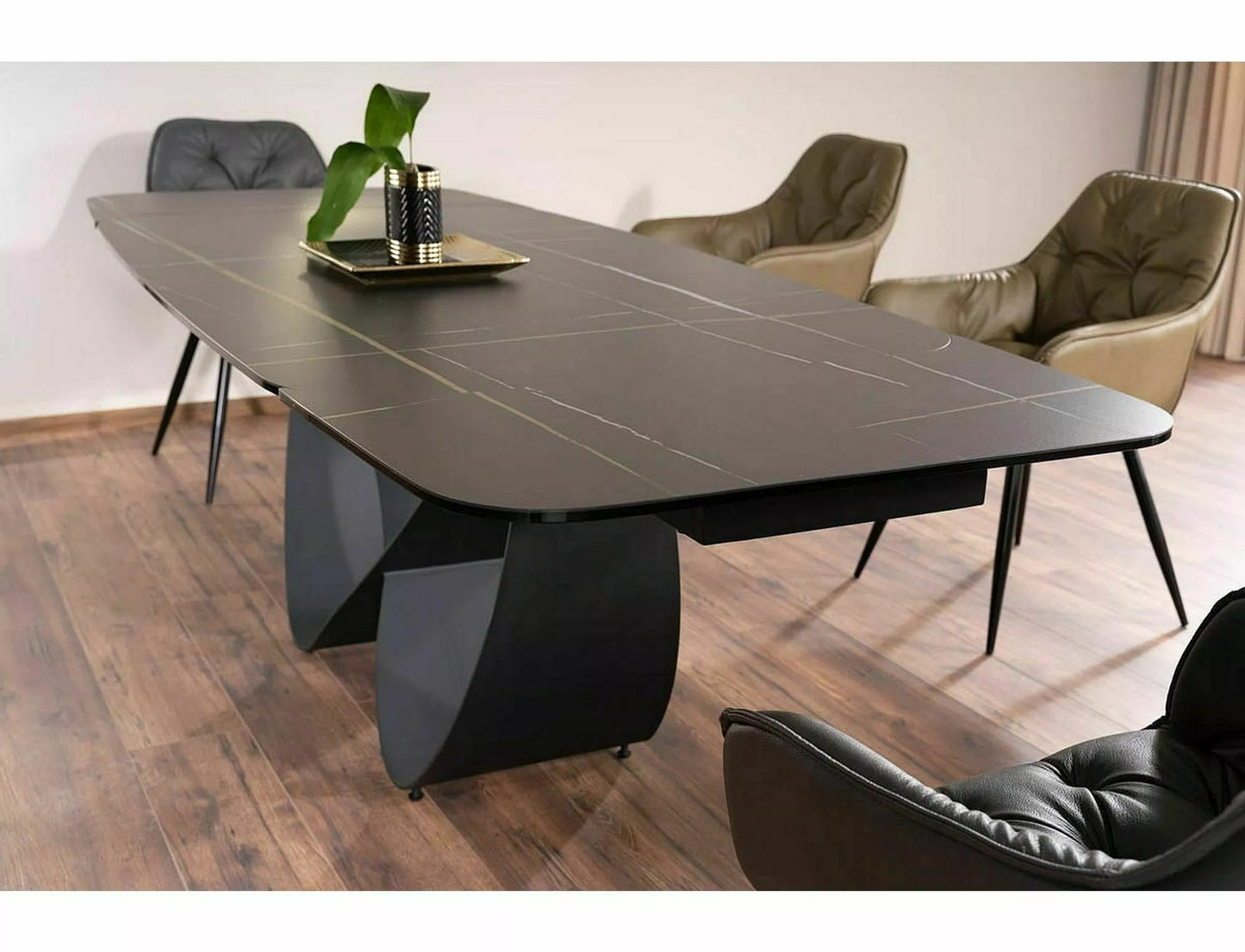 Kitchen Table Wigan | size: Length: 95cm, Width: 240cm, Height: 76cm | color: Black | image: 4 | variant: 1004376