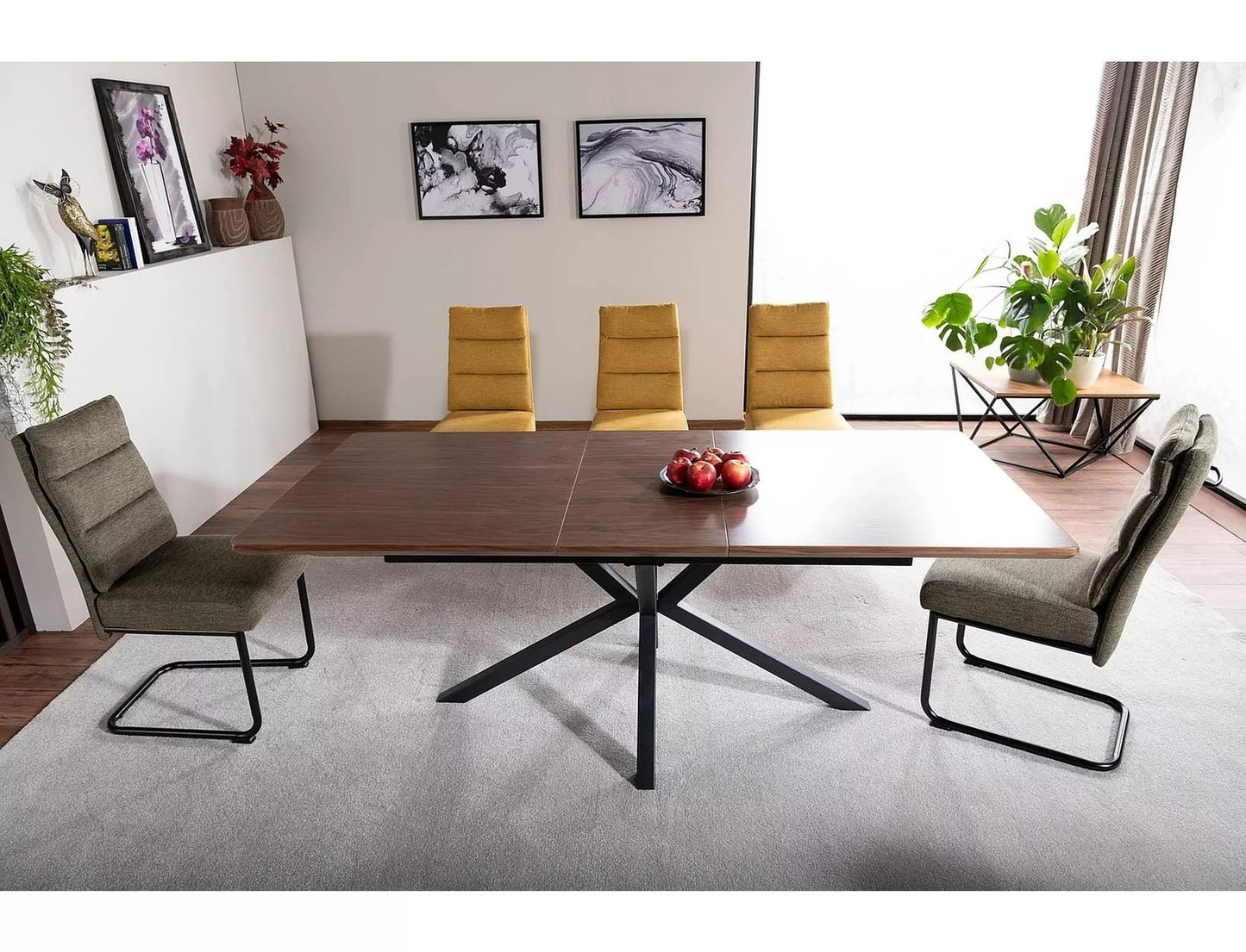 Kitchen Table Worthing | size: Length: 90cm, Width: 200cm, Height: 75cm | color: Brown | image: 3 | variant: 1004380