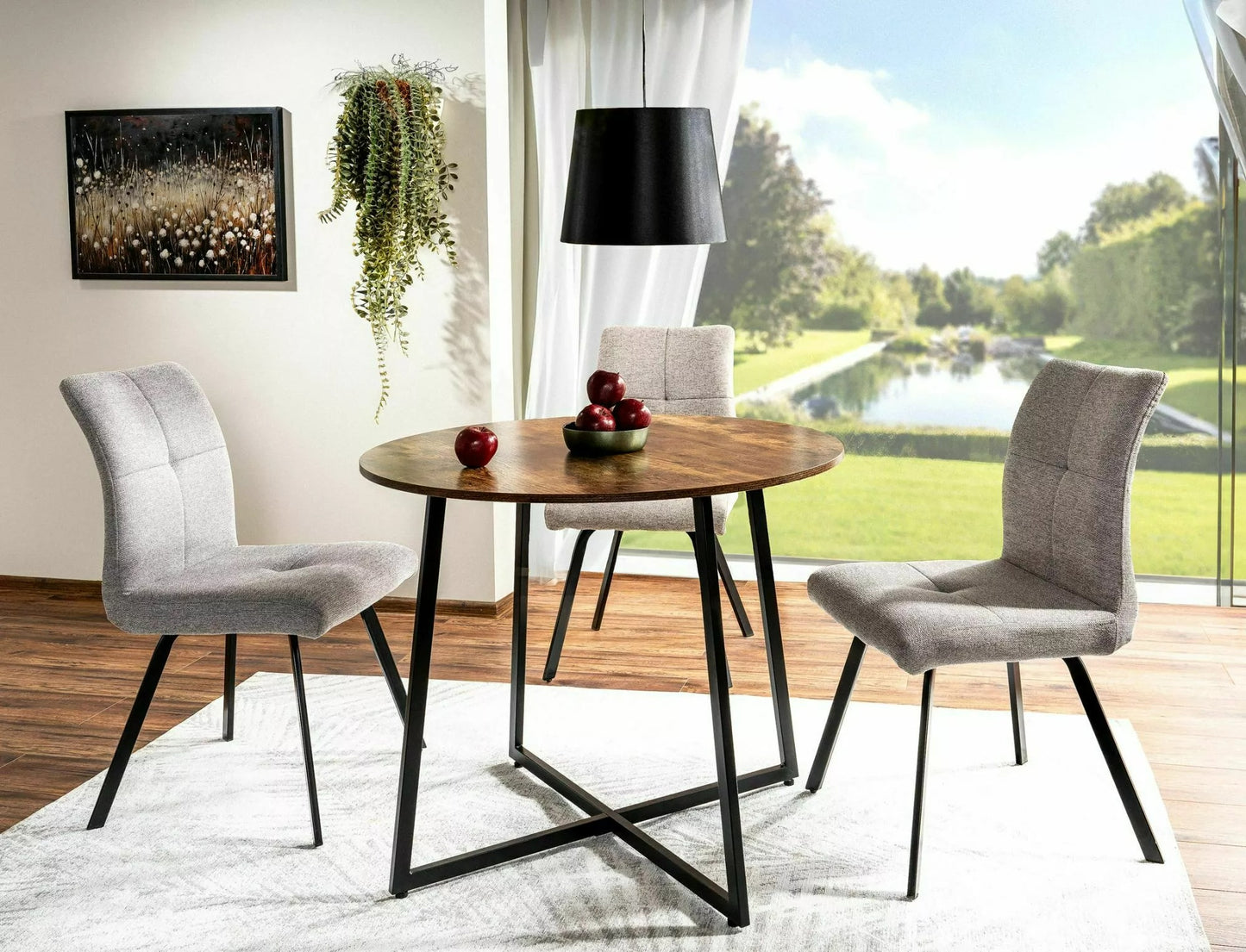 Kitchen Table Yeovil | size: Length: 90cm, Width: 90cm, Height: 76cm, Diameter: 90cm | color: Brown | image: 2 | variant: 1004383