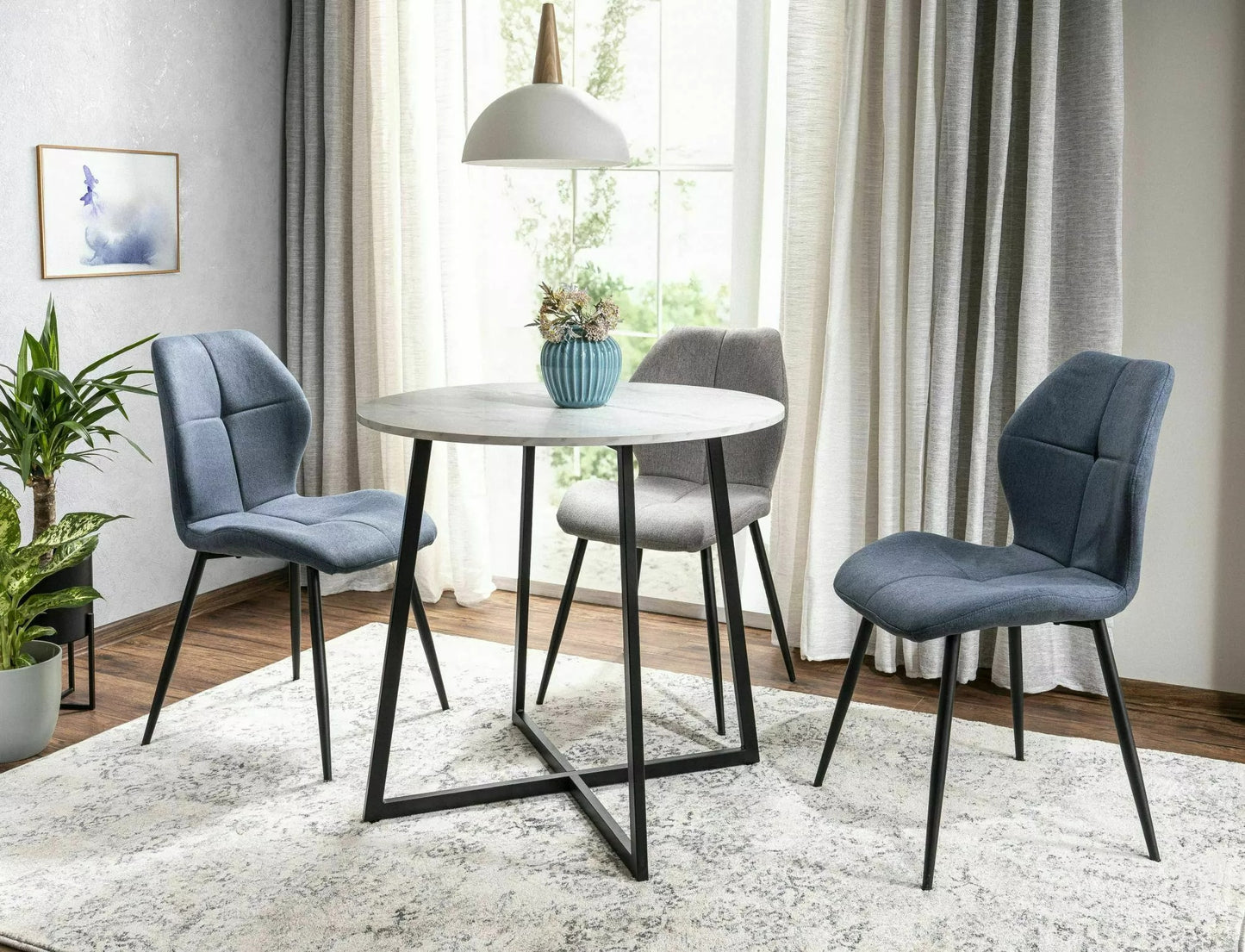 Kitchen Table Yeovil | size: Length: 90cm, Width: 90cm, Height: 76cm, Diameter: 90cm | color: White | image: 3 | variant: 1004382