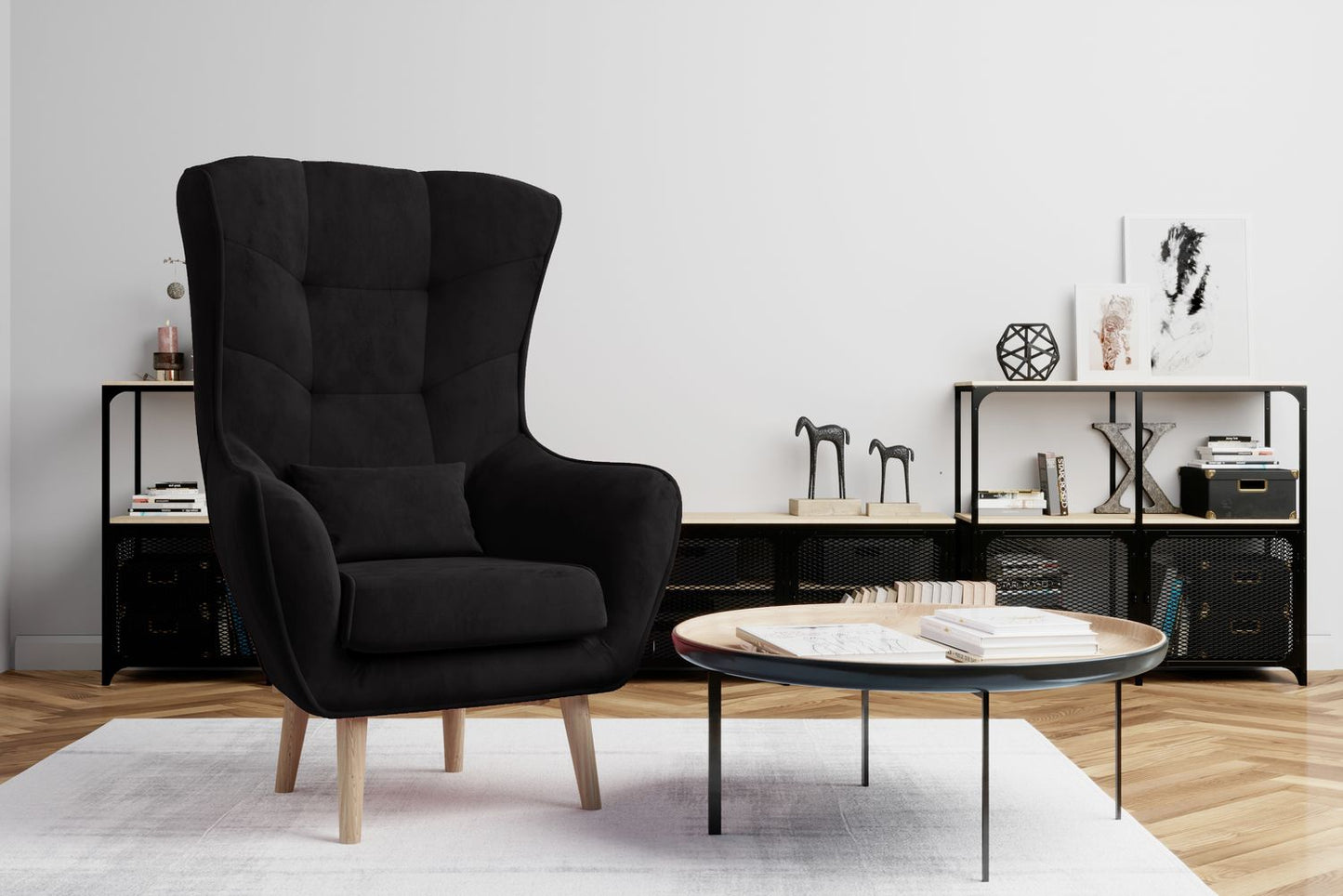 Lounge Chair Arti | size: Width: 80cm, Height: 105cm, Depth: 91cm | color: Mat/Velvet | image: 1 | variant: 1004222