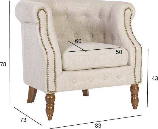 Lounge Chair East Berkhamsted | size: Width: 83cm, Height: 78cm, Depth: 75cm | color: Beige | image: 5 | variant: 1005114