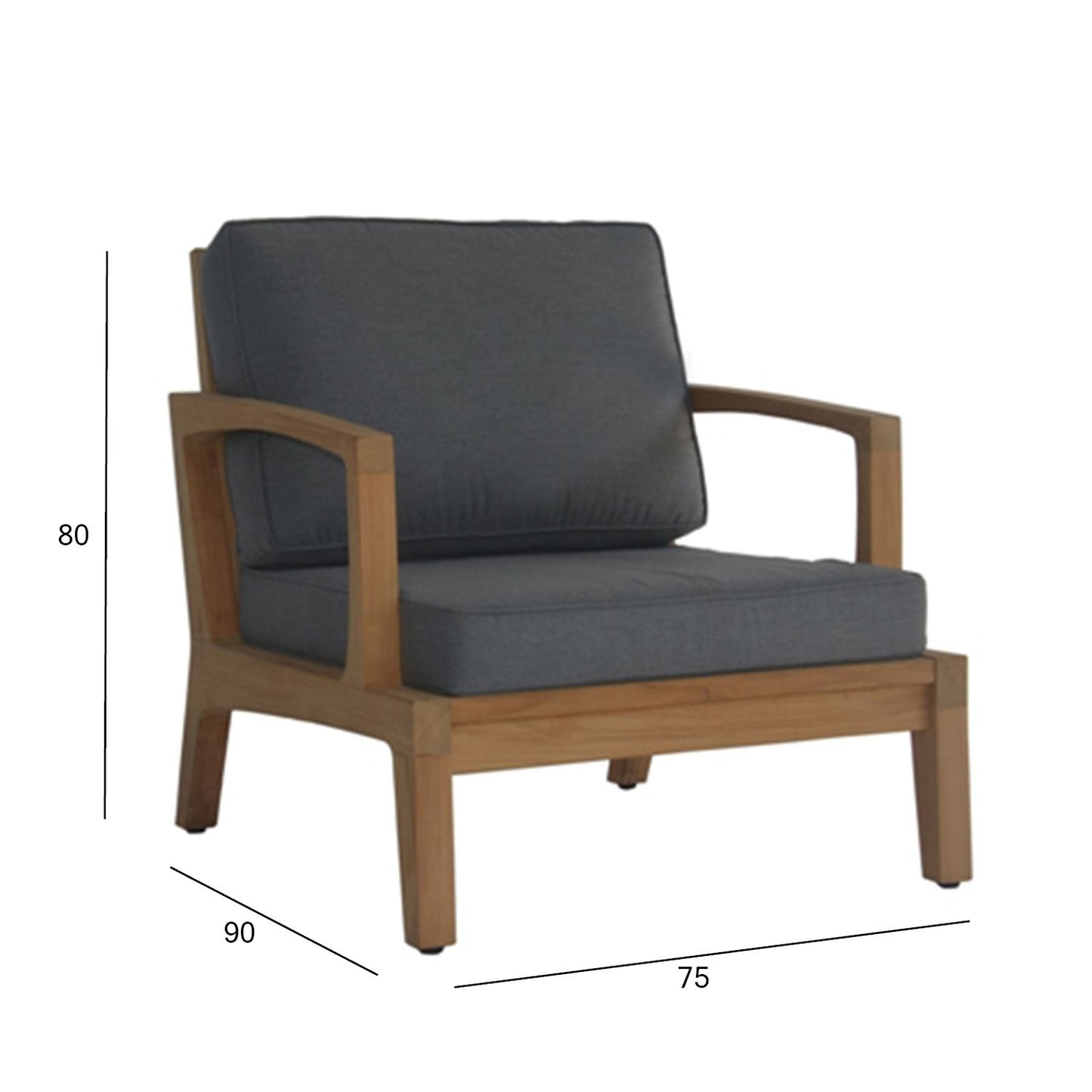 Lounge Chair Fredrikstad | size: Width: 75cm, Height: 80cm, Depth: 90cm | color: Brown/Grey | image: 4 | variant: 1006469