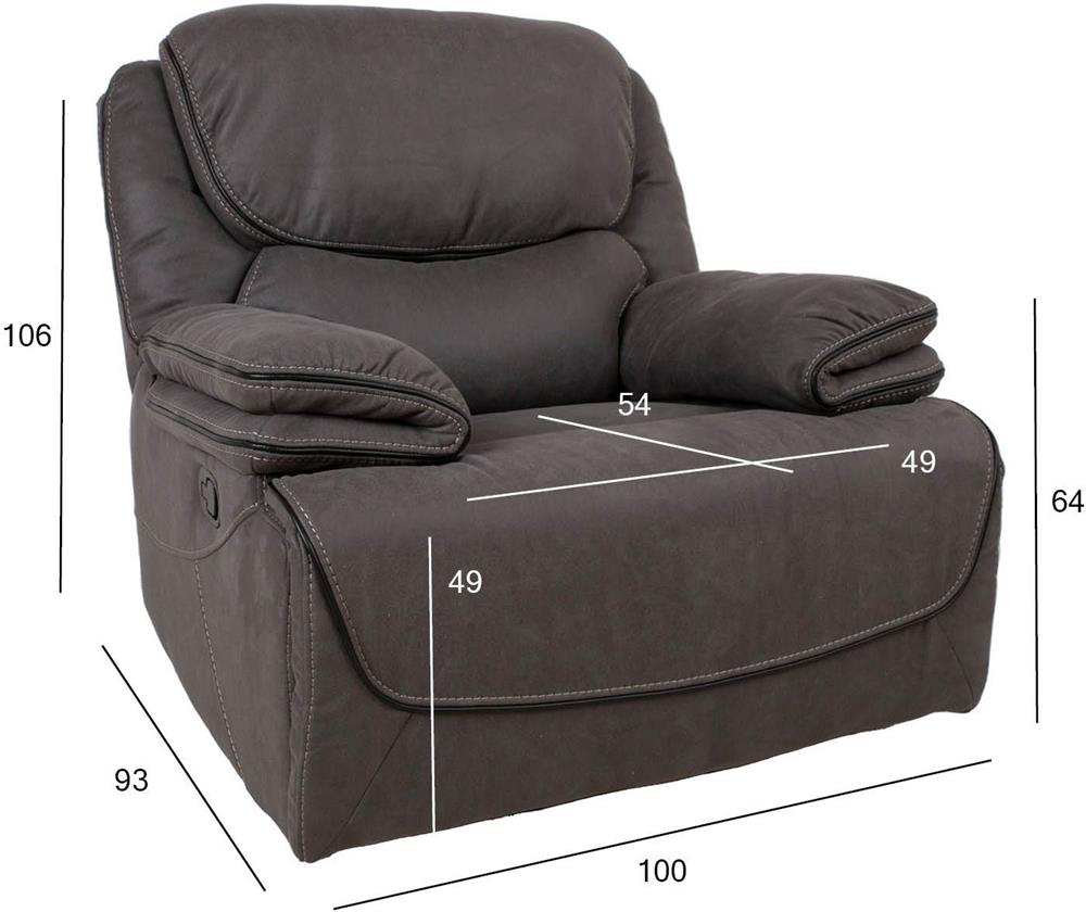 Lounge Chair Gordy | size: Width: 93cm, Height: 106cm, Depth: 100cm | color: Gray | image: 8 | variant: 1016722