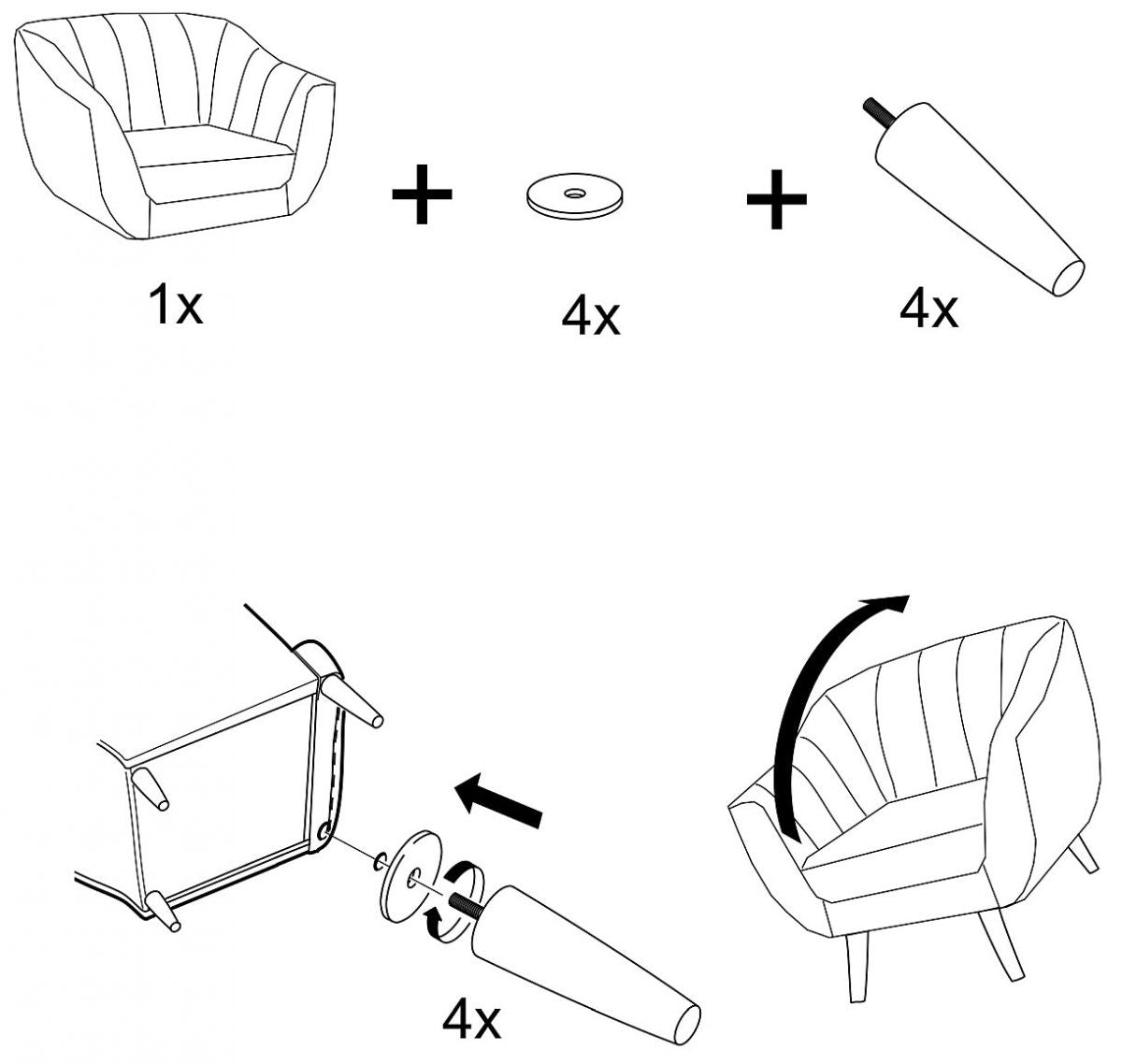 Lounge Chair Hull | size: Width: 91cm, Height: 83cm, Depth: 57cm | color: Gray | image: 4 | variant: 1007699