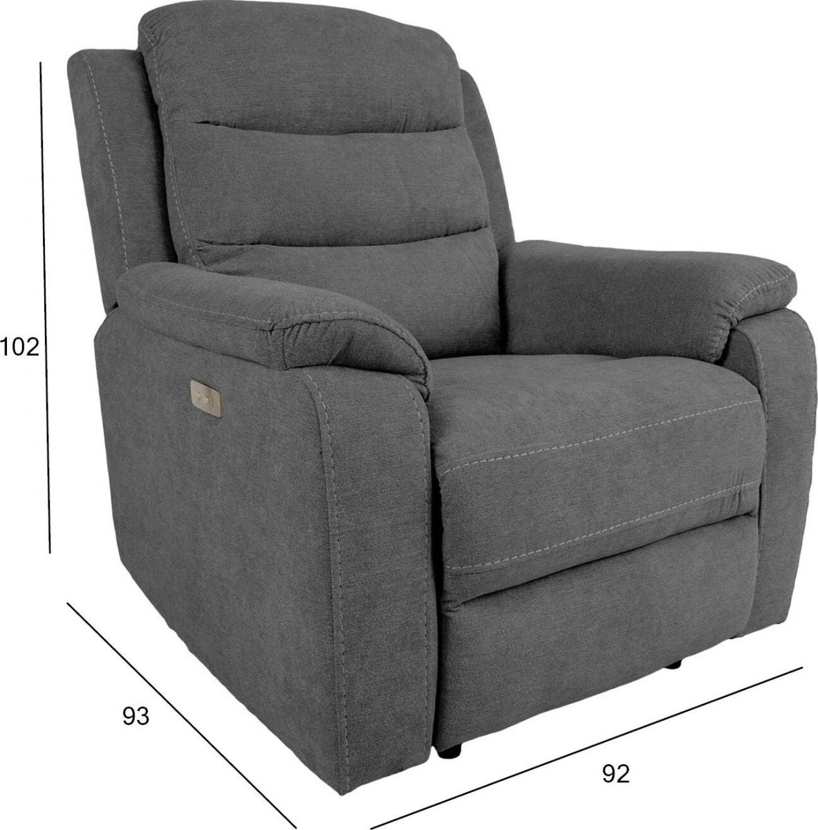 Lounge Chair Mimi | size: Width: 92cm, Height: 102cm, Depth: 93cm | color: Gray | image: 10 | variant: 1004897