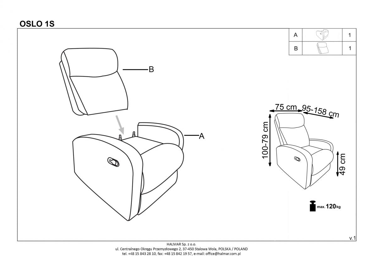 Lounge Chair Oslo 1S | size: Width: 75cm, Height: 100cm, Depth: 95cm | color: Beige | image: 9 | variant: 1005703